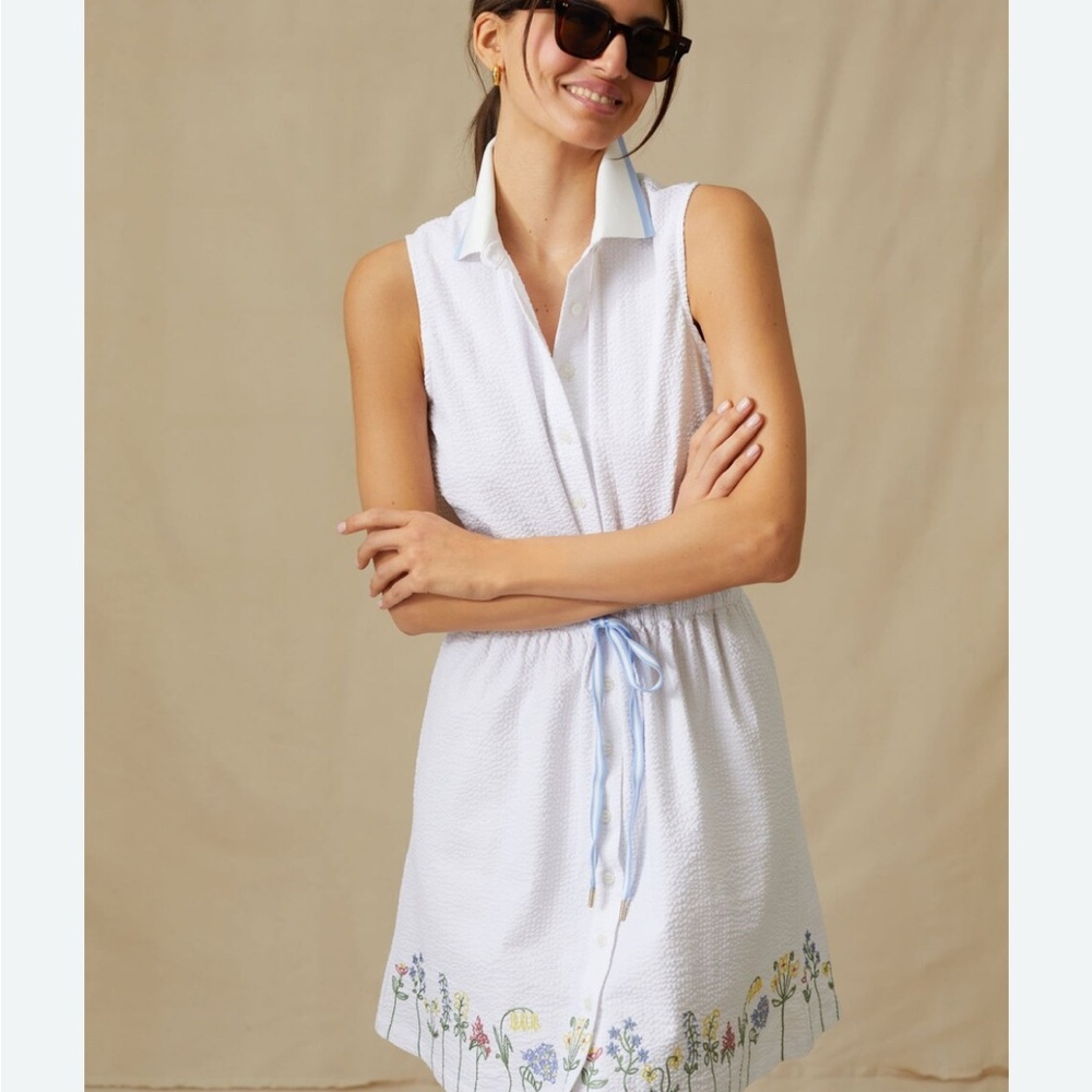 Tuckernuck White Floral Embroidered Alcott Golf Dress